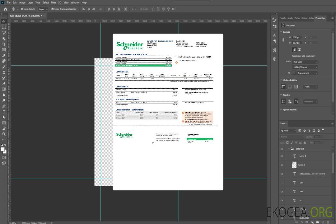Modèle de facture de services publics pour les entreprises du Yémen Schneider Electric aux formats Word et PDF template